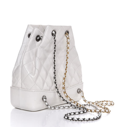 Chanel Patent Goatskin Quilted Small Gabrielle Backpack White 3 of 9