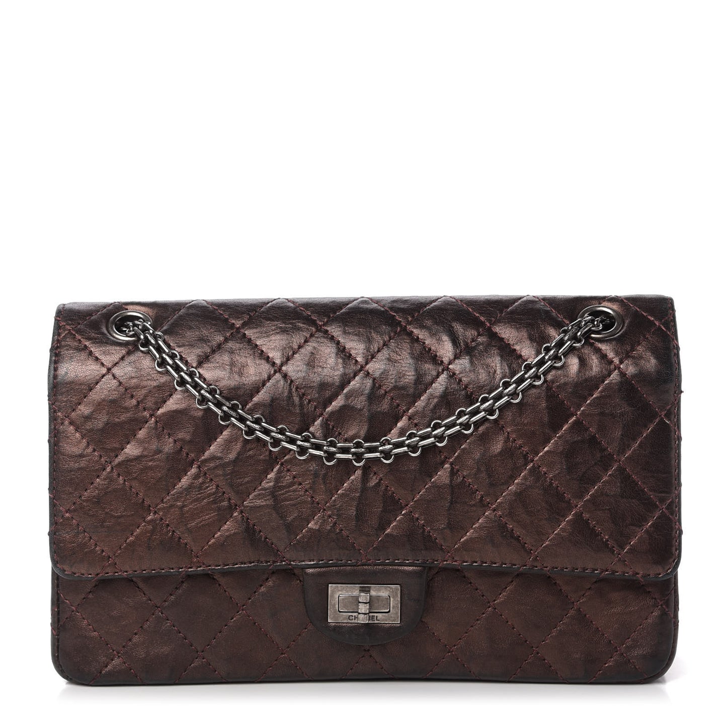 Metallic Aged Calfskin Quilted 2.55 Reissue 226 Flap Dark Copper