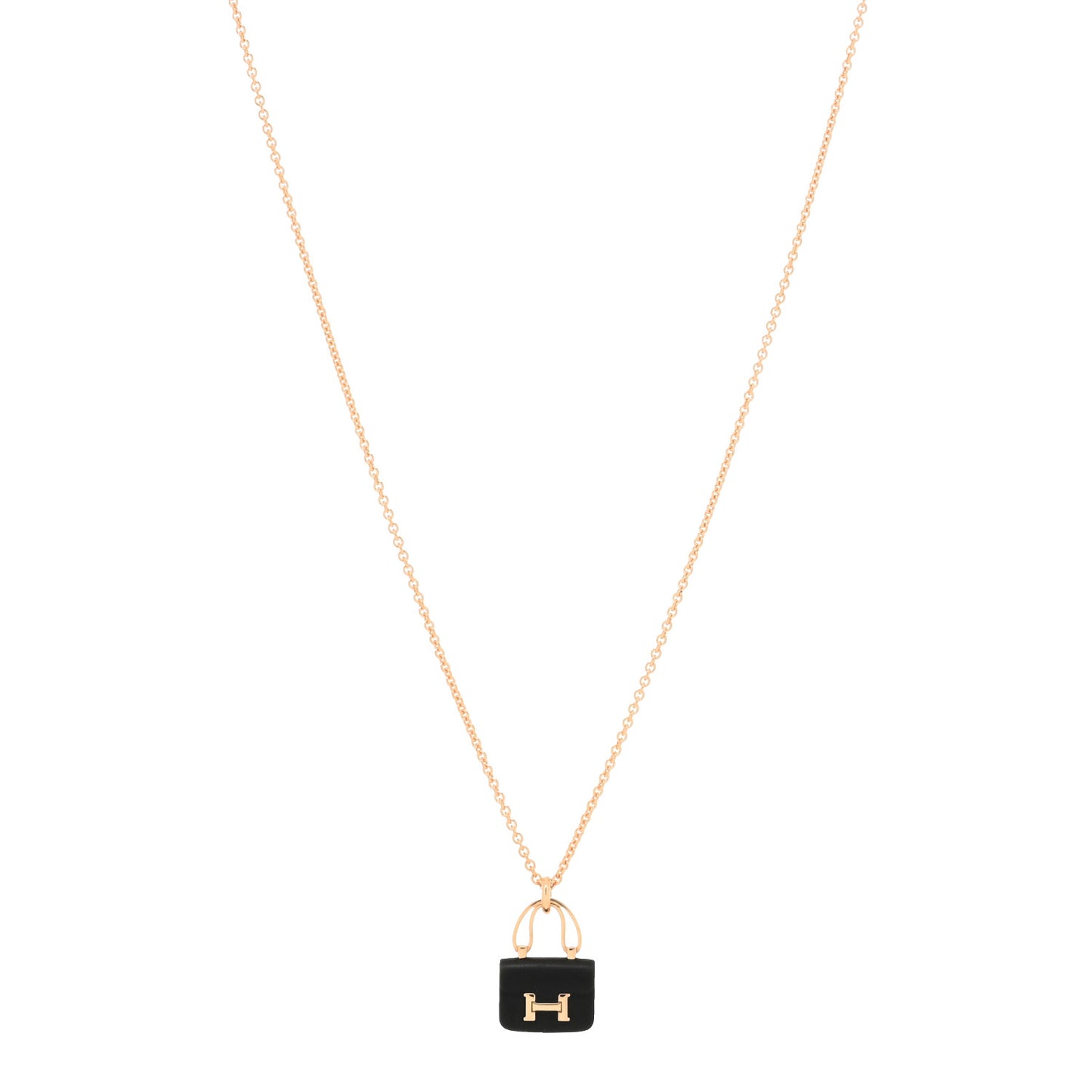 18K Rose Gold Black Jade Constance Amulettes Pendant Necklace