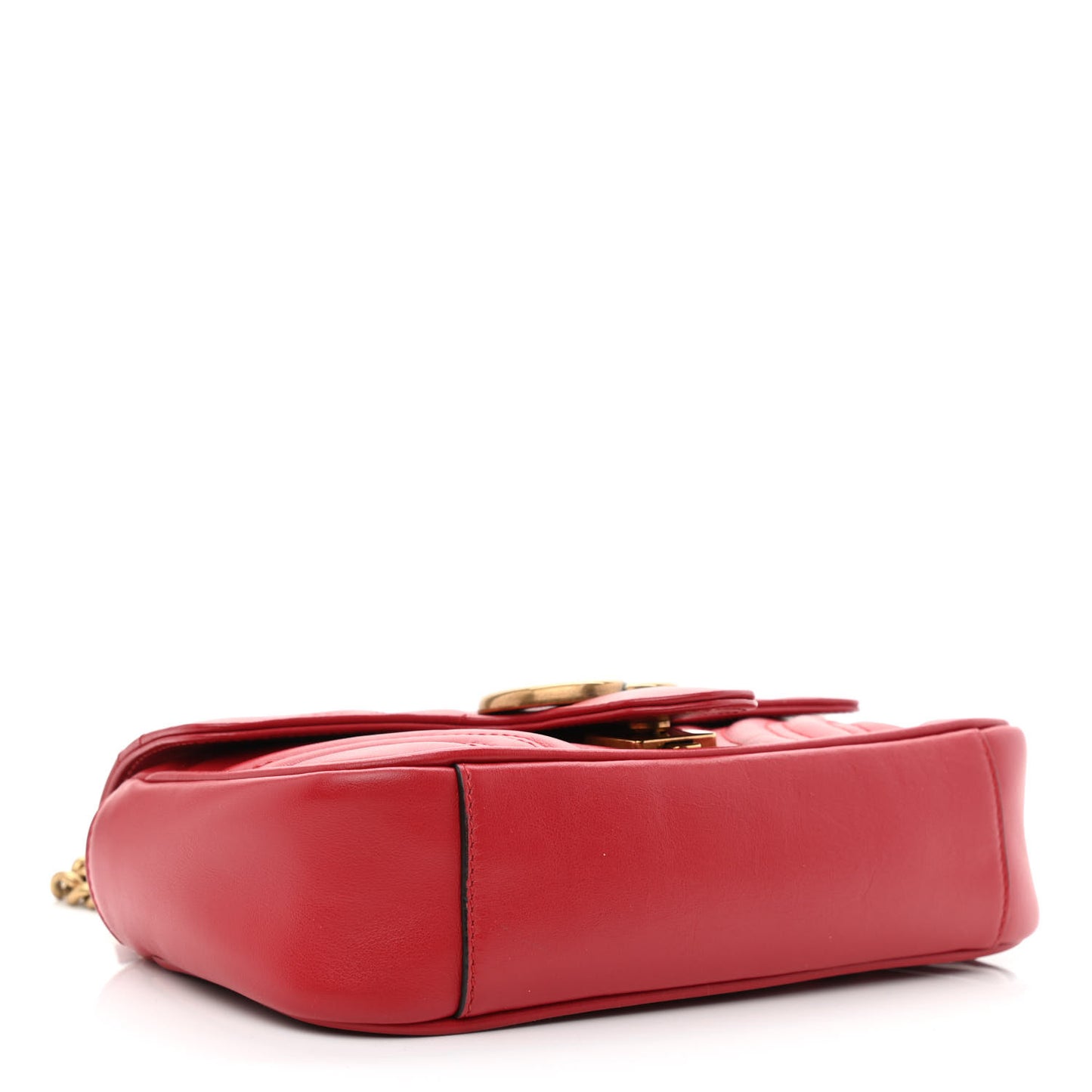 Calfskin Matelasse Mini GG Marmont Shoulder Bag Hibiscus Red
