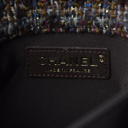 Chanel Tweed Wood Knock On Wood Top Handle Bag Brown Blue Purple Gold 7 of 10