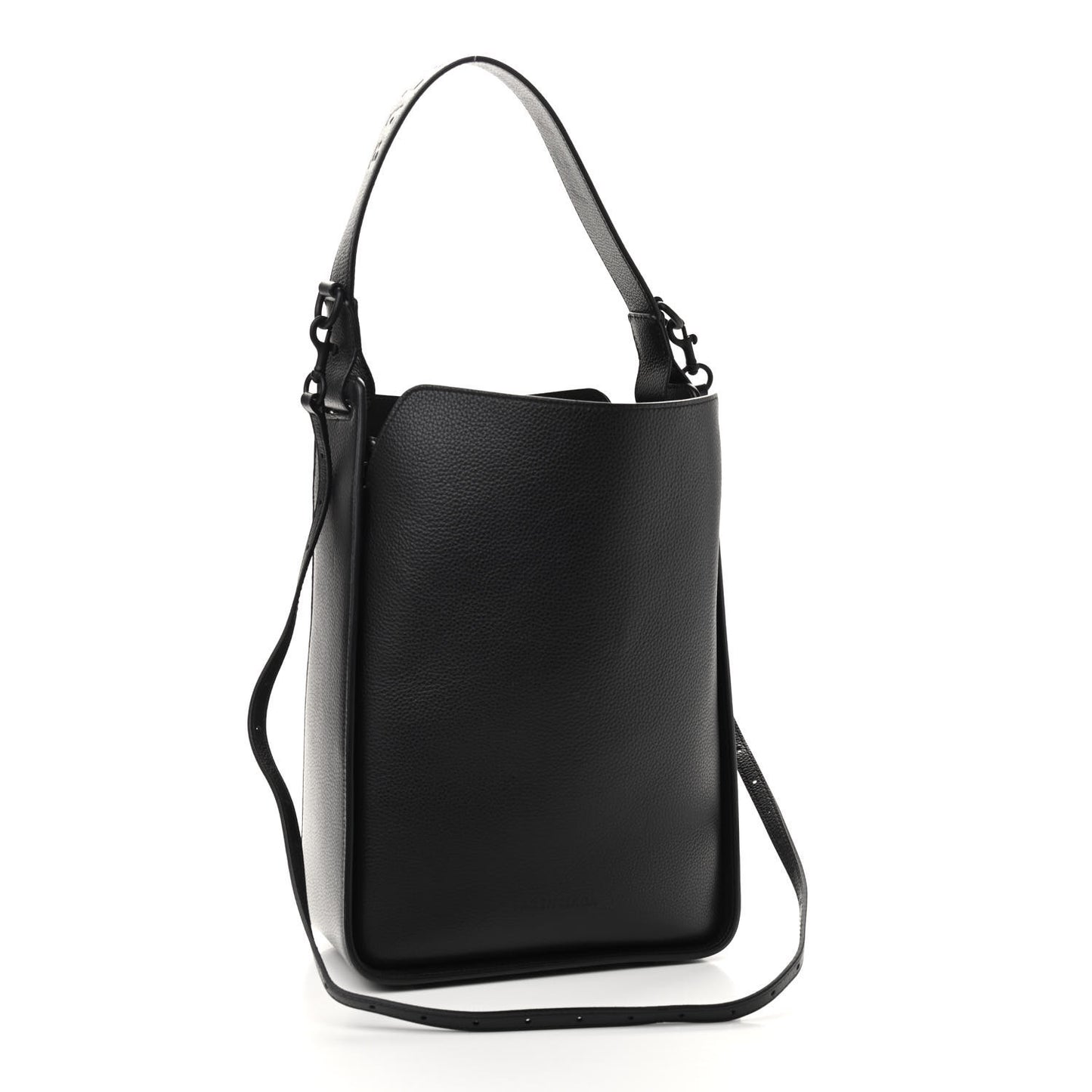 Calfskin Logo Embossed Small Tool 2.0 North-South Tote Black