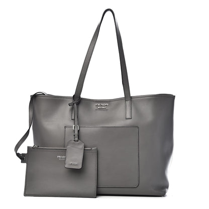 Prada City Calf Shopping Tote Marmo 1 of 11