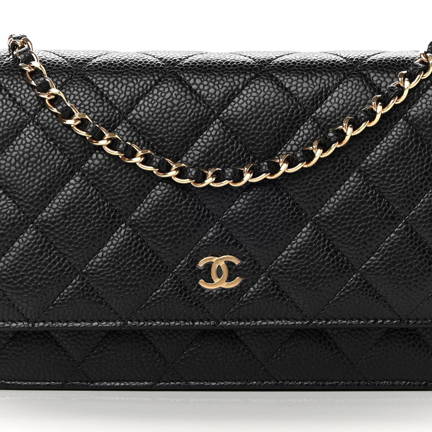 Caviar Quilted Wallet On Chain WOC Black