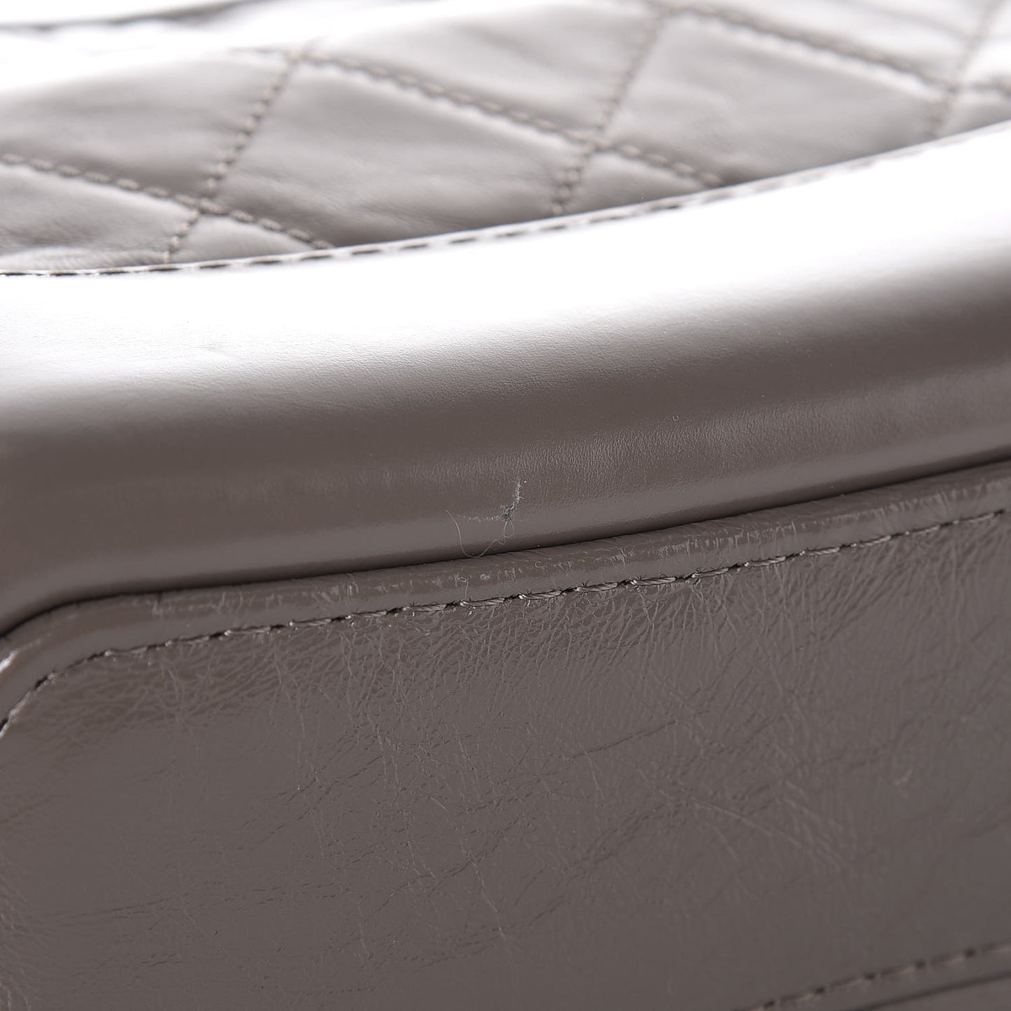Aged Calfskin Quilted Small Gabrielle Hobo Grey