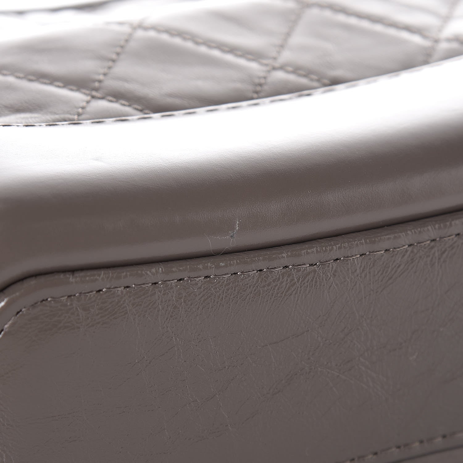 Chanel Aged Calfskin Quilted Small Gabrielle Hobo Grey 8 of 9