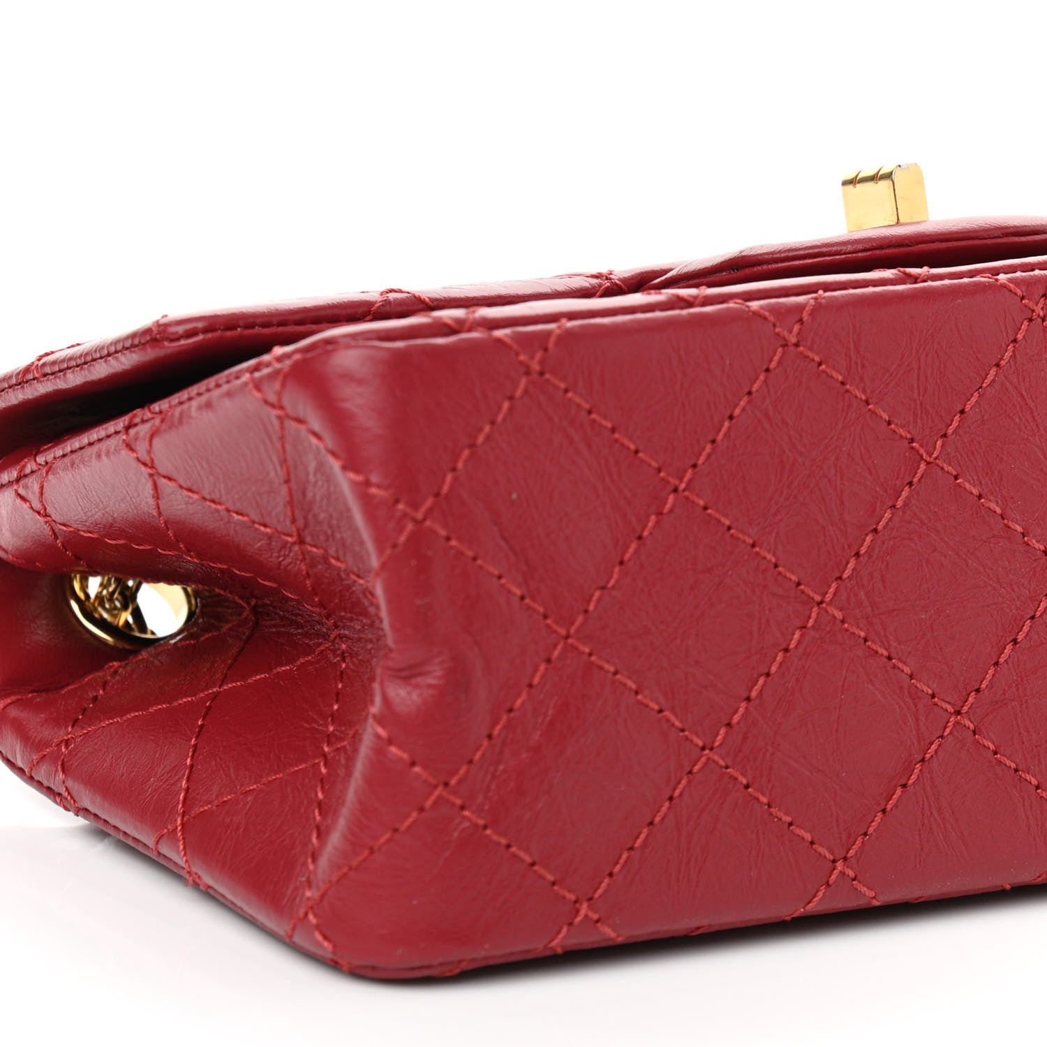 Chanel Aged Calfskin Quilted 2.55 Reissue Mini Flap Red 9 of 10