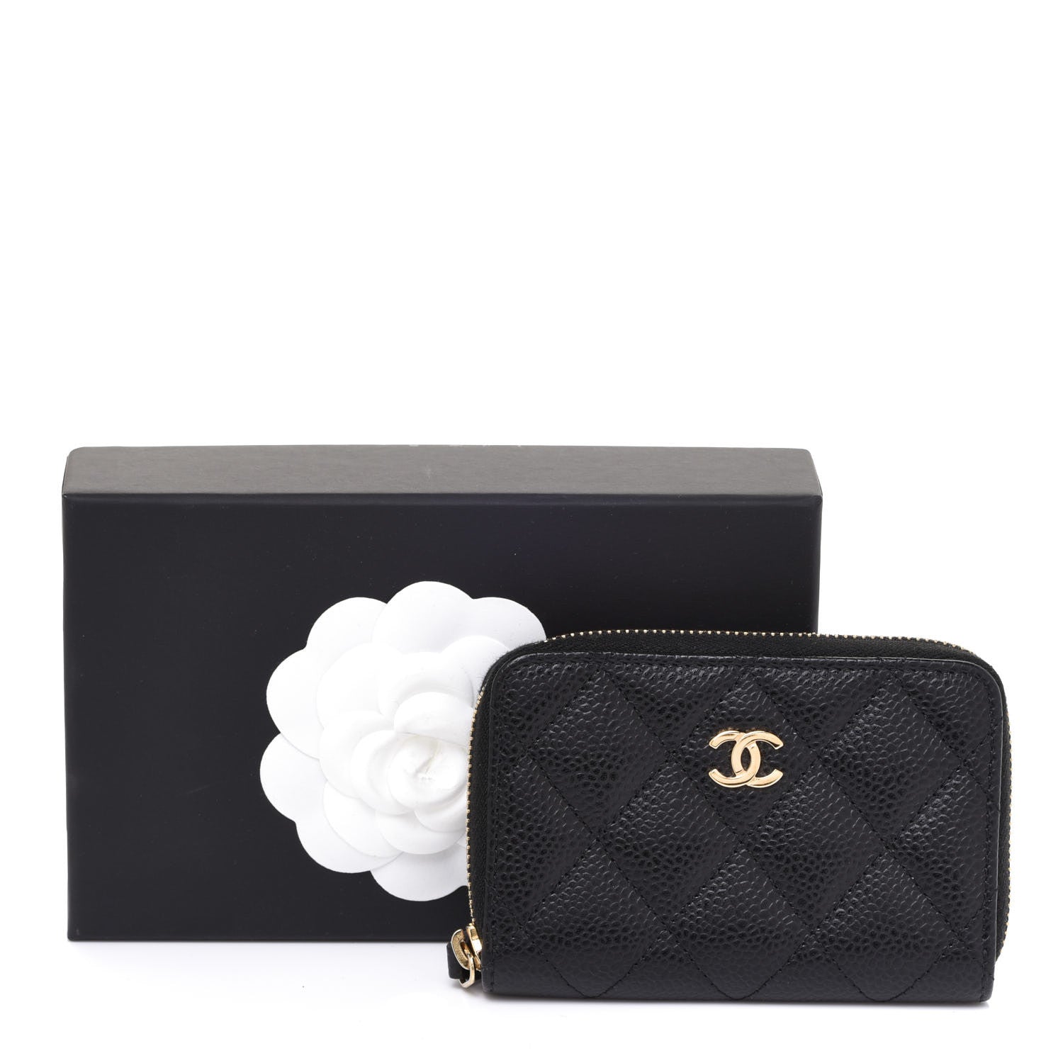 Chanel Caviar Quilted Zip Coin Purse Black 9 of 9