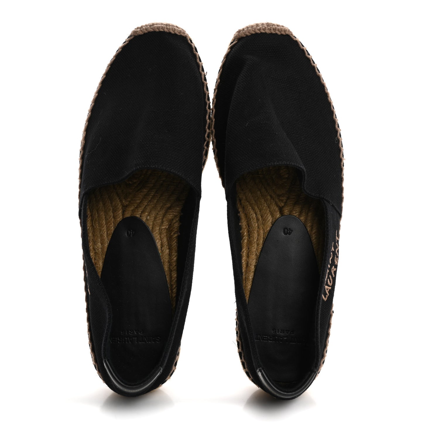 Canvas Nappa Elba Light Logo Embroidered Espadrilles 40 Black