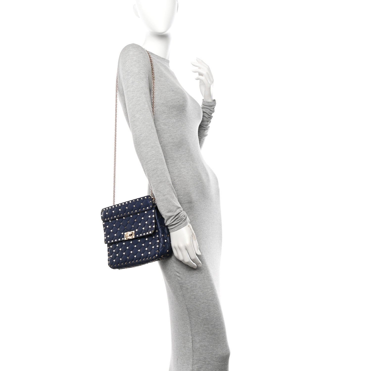 Valentino Garavani Nappa Medium Rockstud Spike Shoulder Bag Angel 2 of 9