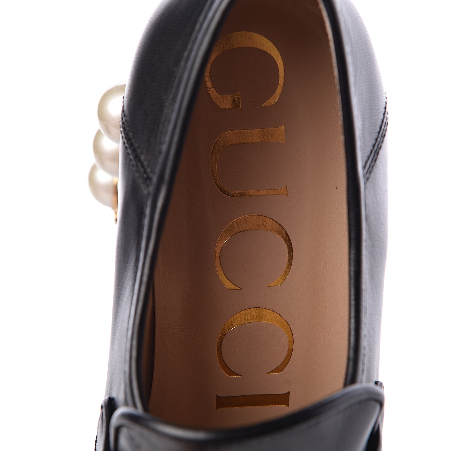 Malaga Kid Pearl Studded Vegas Platform Loafers 37 Black