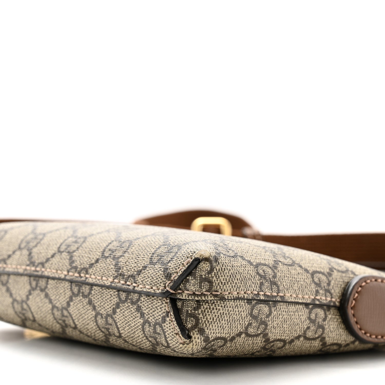 Gucci GG Supreme Monogram Azalea Calfskin Small Retro Interlocking G Wristlet Messenger Bag Beige Ebony Brown Sugar 10 of 14
