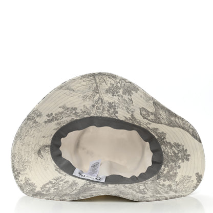 Christian Dior Cotton Dioriviera Toile De Jouy Bob Brim Bucket Hat 58 Gray 7 of 8