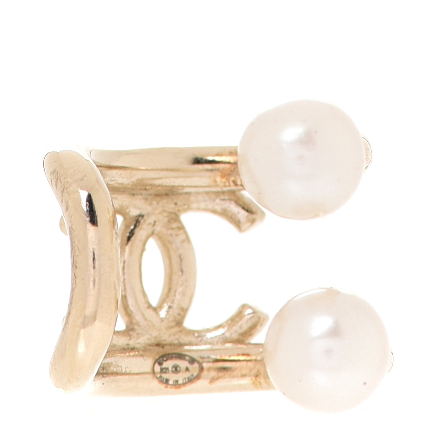 Chanel Pearl CC Single Ear Cuff Gold 3 of 5