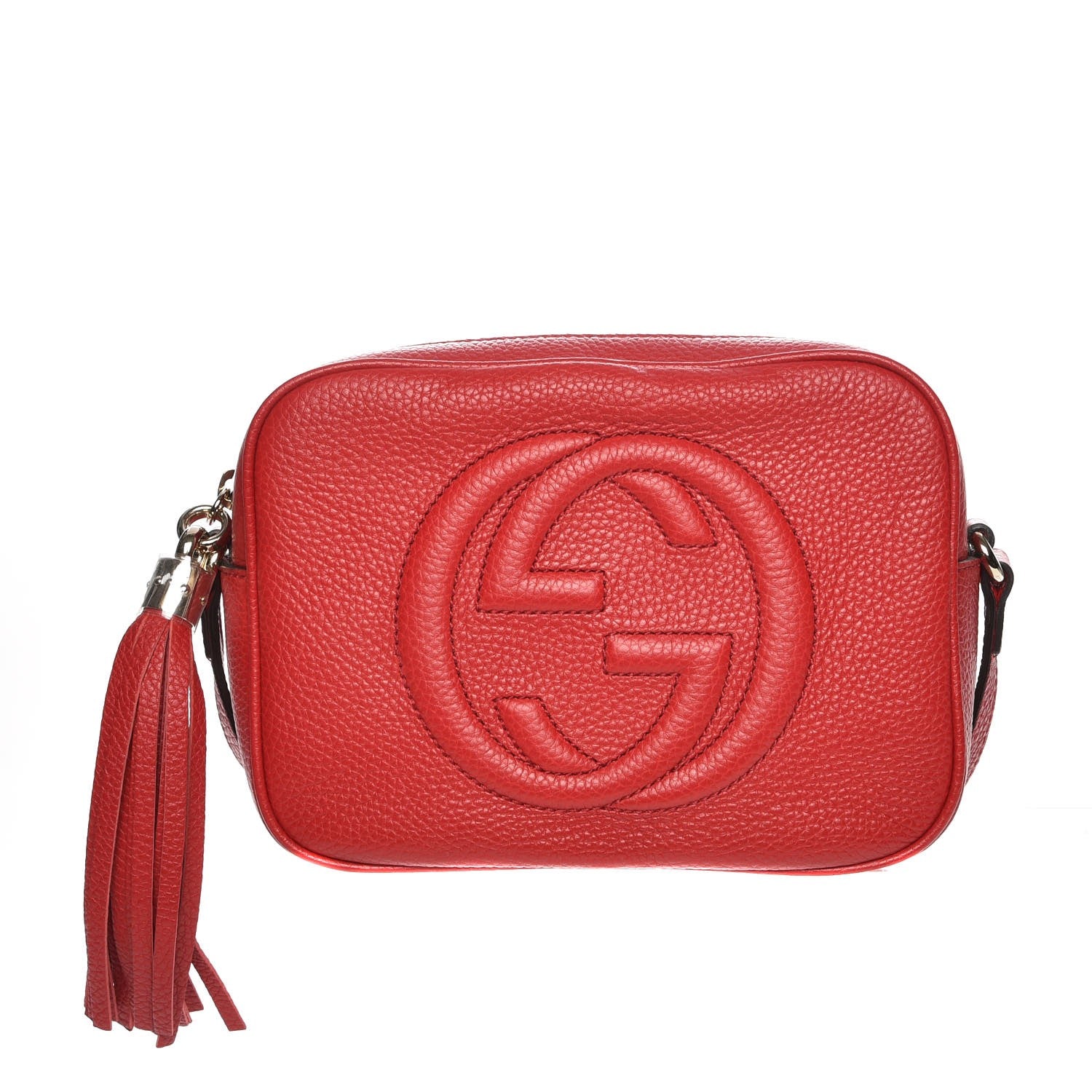Gucci Pebbled Calfskin Small Soho Disco Bag Tabasco Red 1 of 7