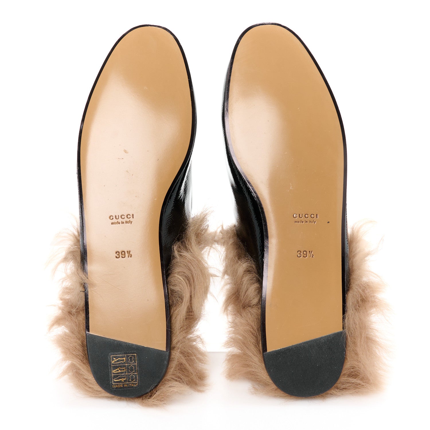 Gucci Patent Fur Womens Princetown Slippers 39.5 Black Natural 5 of 7