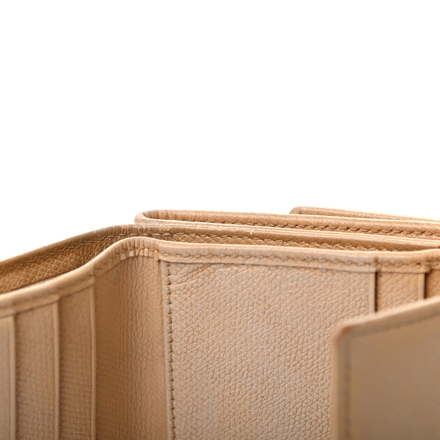 Chanel Grained Calfskin CC Button Compact Wallet Beige 10 of 14