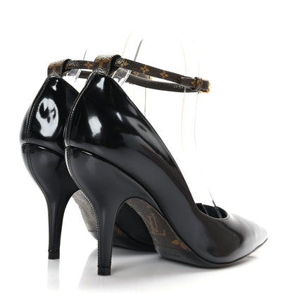 Louis Vuitton Patent Monogram Uniformes Pumps 38 Black 4 of 7
