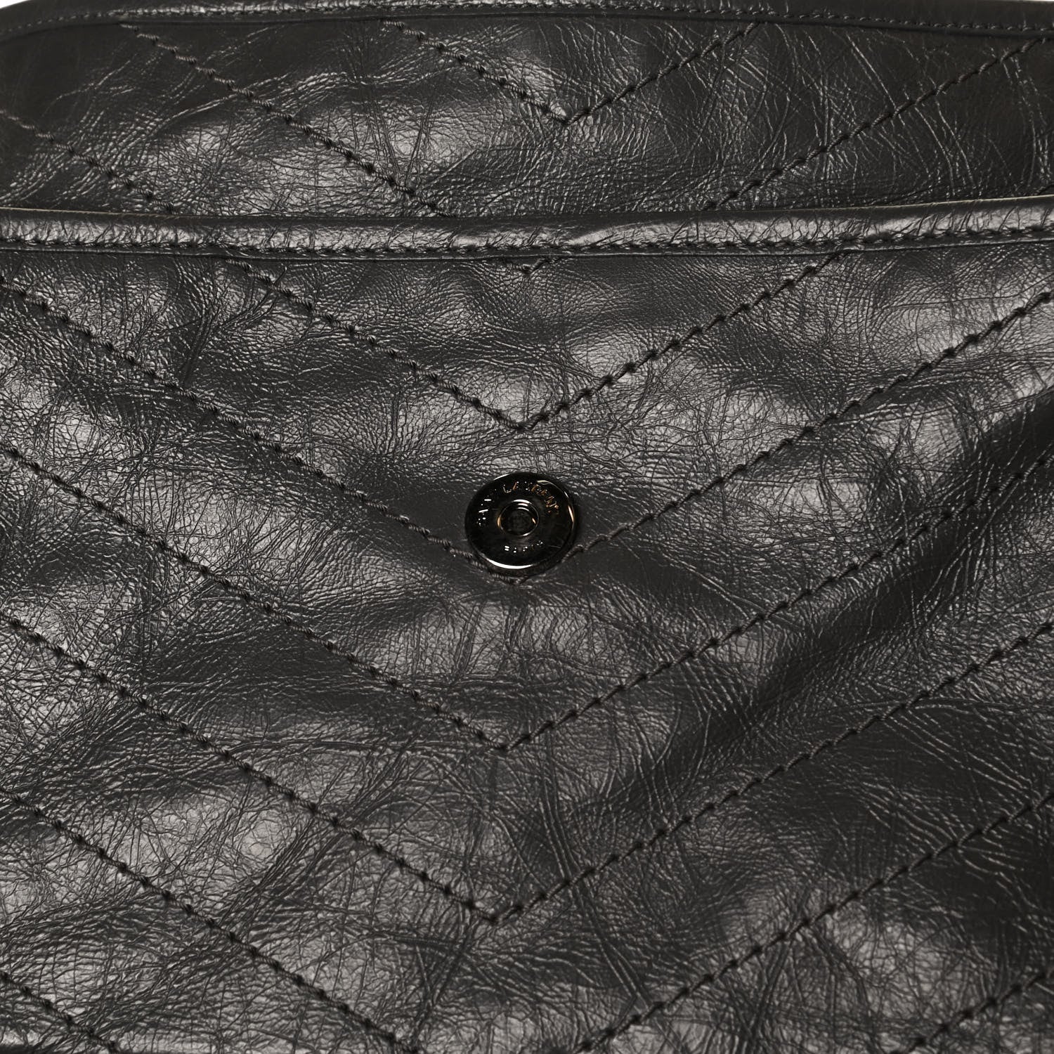 Saint Laurent Crinkled Calfskin Matelasse Monogram Large Niki Chain Satchel Storm 17 of 17