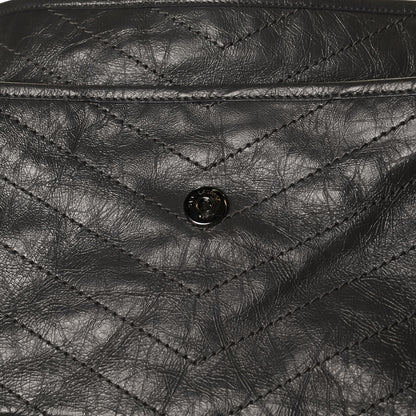 Saint Laurent Crinkled Calfskin Matelasse Monogram Large Niki Chain Satchel Storm 17 of 17
