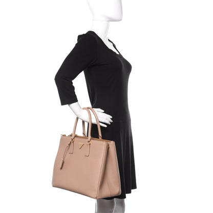 Prada Saffiano Large Galleria Double Zip Tote Cammeo 3 of 11