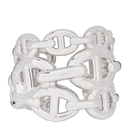 Hermes Sterling Silver GM Chaine d'Ancre Enchainee Band Ring 53 6.25 1 of 7