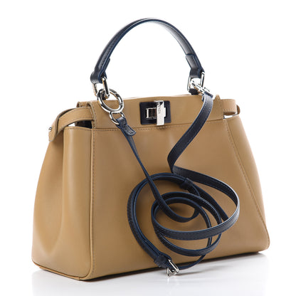 Fendi Nappa Colorblock Mini Peekaboo Iconic Satchel Cuoio Oceano Multicolor 3 of 12