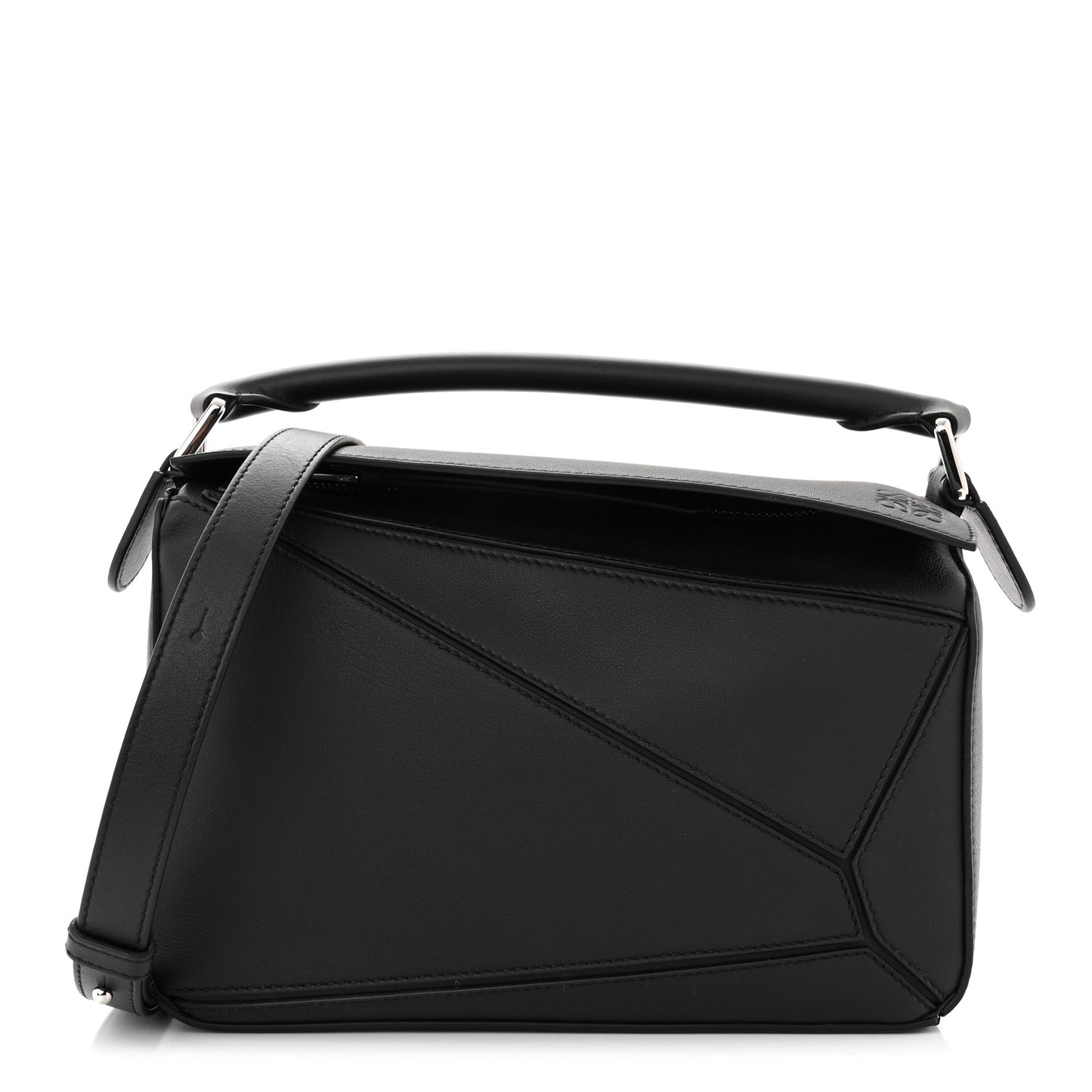 Calfskin Small Puzzle Bag Black