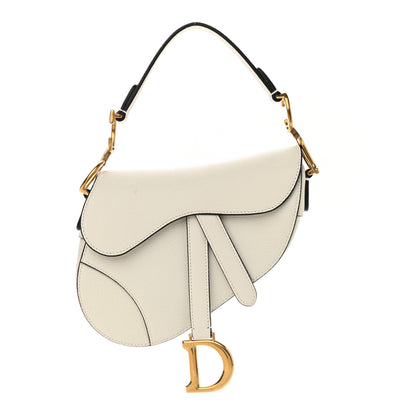 Christian Dior Grained Calfskin Mini Saddle Bag White 1 of 12