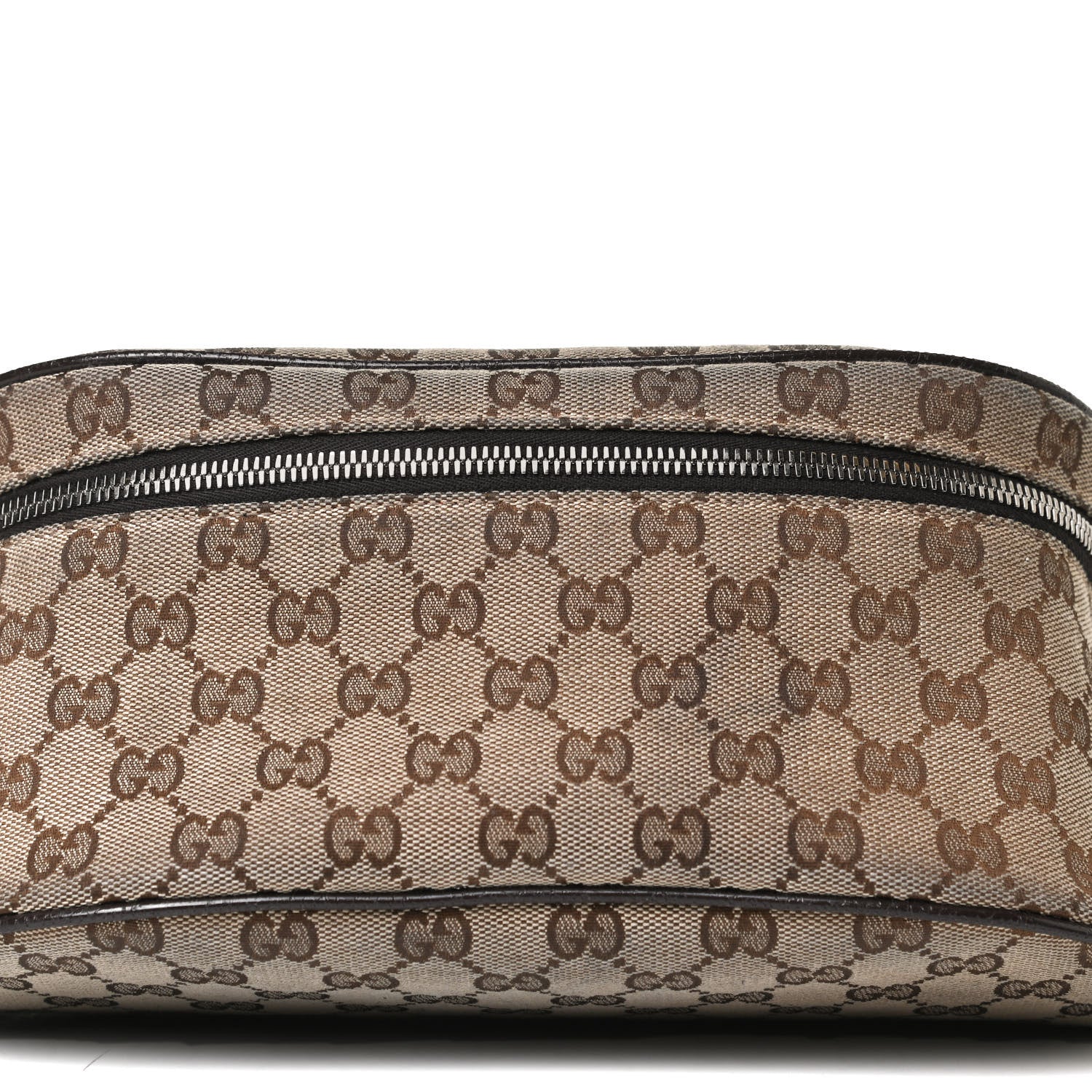 Gucci Monogram Dollar Calfskin Waist Pouch Beige Ebony Testa di Moro Marrone Scuro 8 of 15
