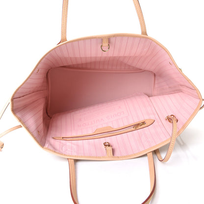 Louis Vuitton Damier Azur Neo Neverfull MM Rose Ballerine 7 of 10