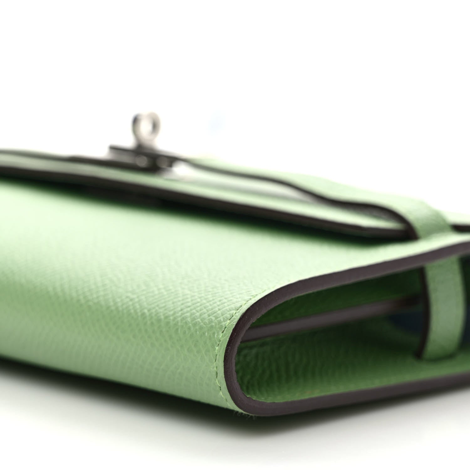 Hermes Epsom Kelly Wallet To Go Vert Criquet Blue Brume 8 of 8