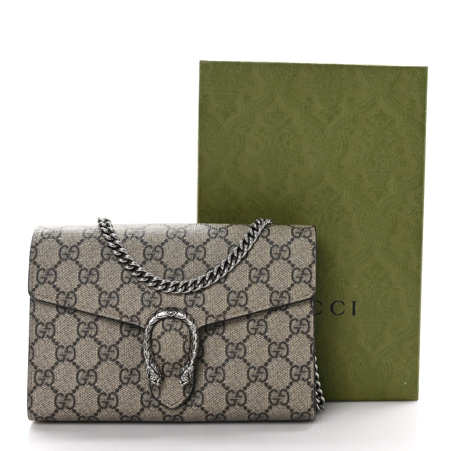 Gucci GG Supreme Monogram Mini Dionysus Chain Wallet Beige Taupe 13 of 13