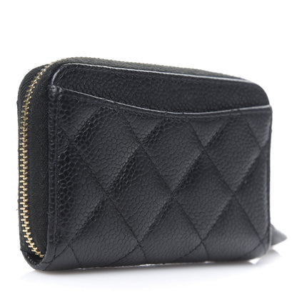 Chanel Caviar Quilted Zip Coin Purse Black 2 of 7