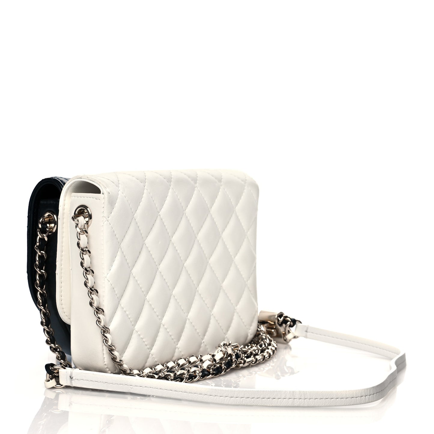 Lambskin Quilted Side Packs White Black