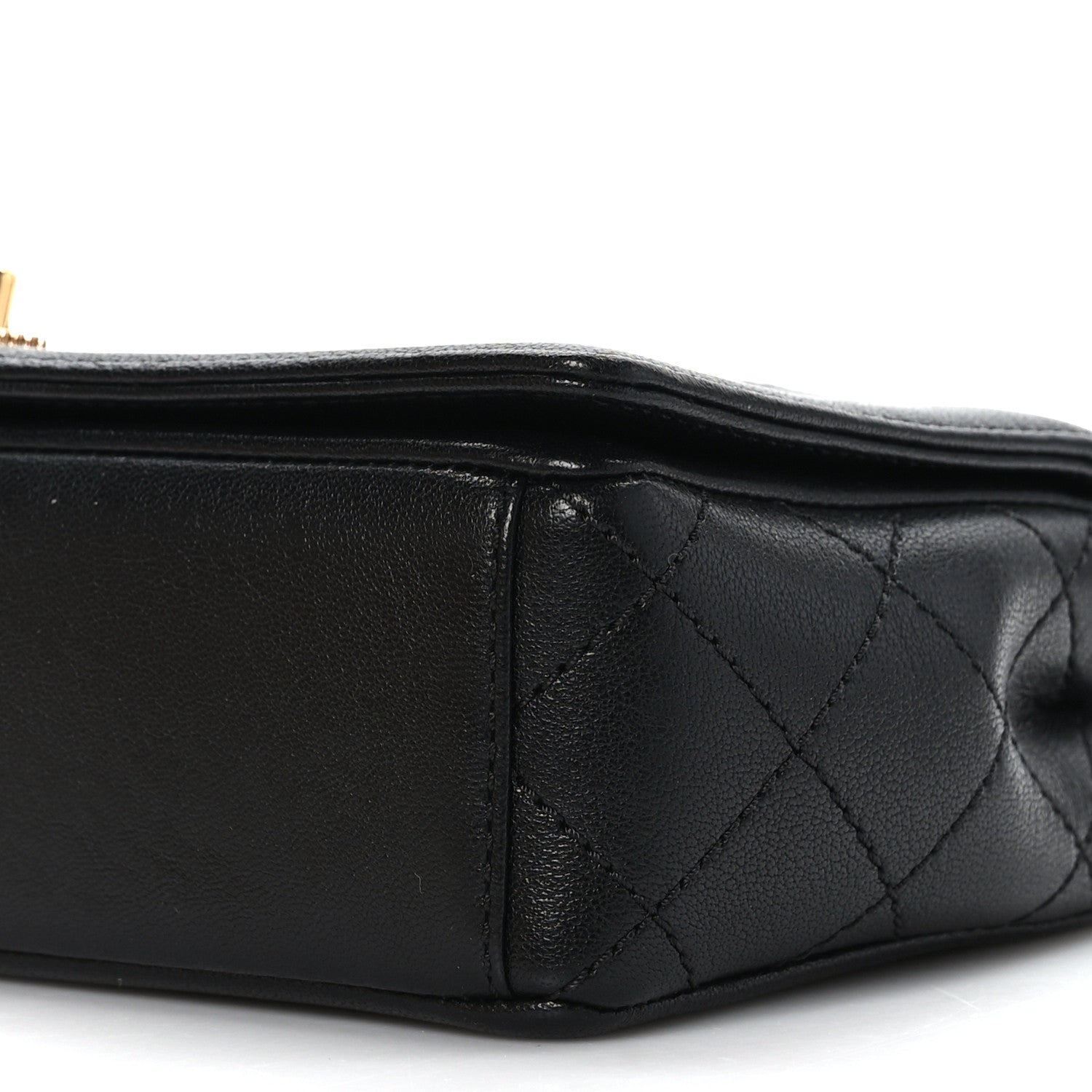 Chanel Sheepskin Quilted Small Vintage Mademoiselle Flap Black 9 of 9