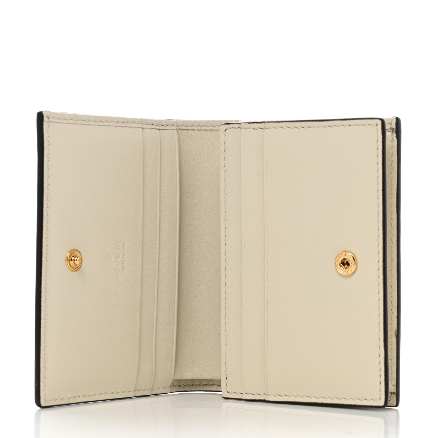 Gucci GG Supreme Monogram Les Pommes Card Case Wallet Beige Multicolor Mystic White 5 of 8