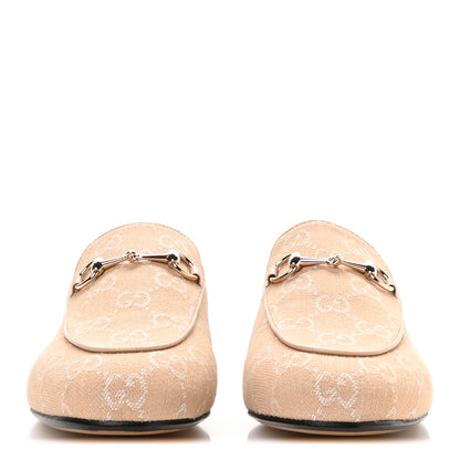 Gucci Summer Denim GG Malaga Kid Womens Princetown Slippers 39.5 Souffle Rose 3 of 9