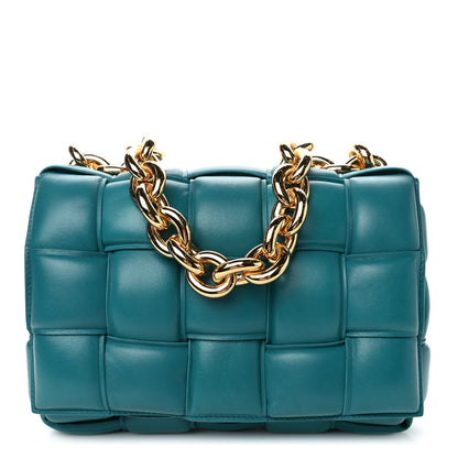 Bottega Veneta Lambskin Maxi Intreccio Padded Chain Cassette Crossbody Bag Mallard 1 of 4