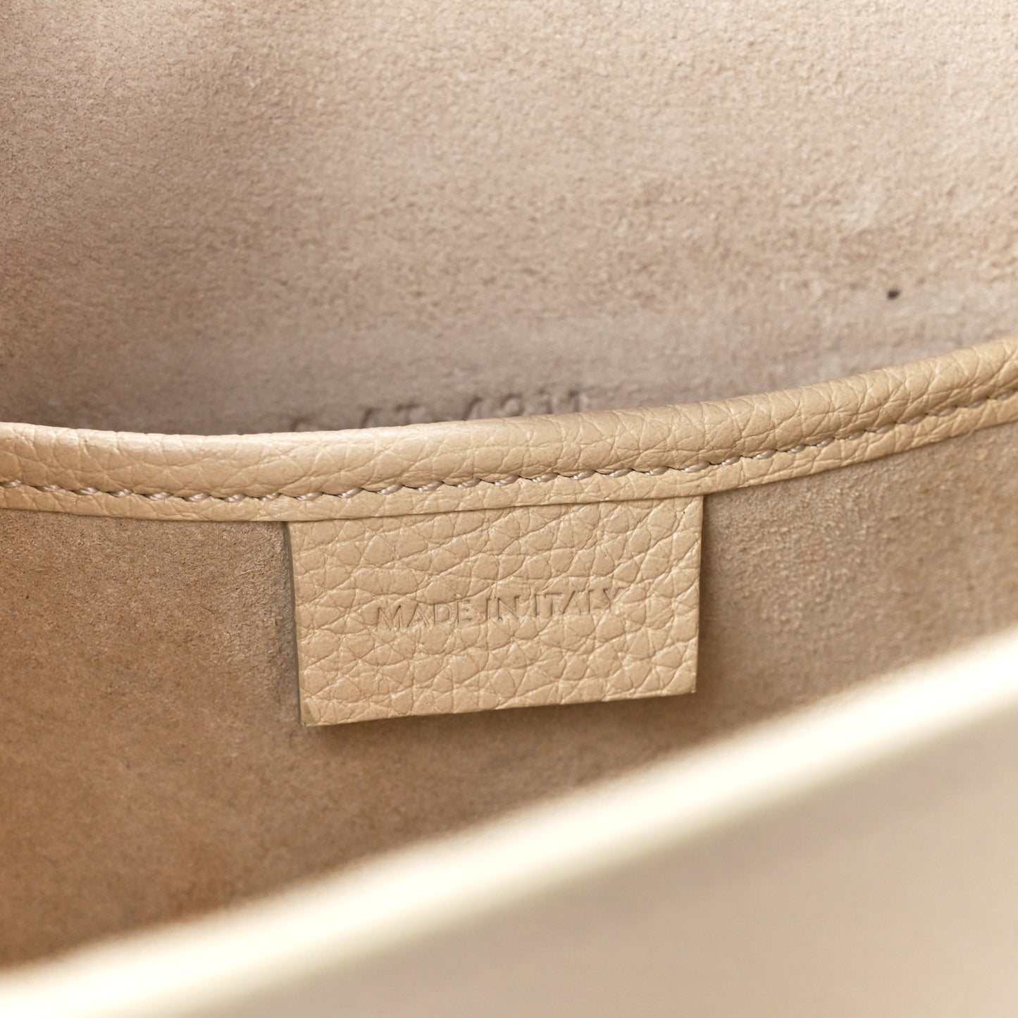 Drummed Calfskin Nano Luggage Ivory