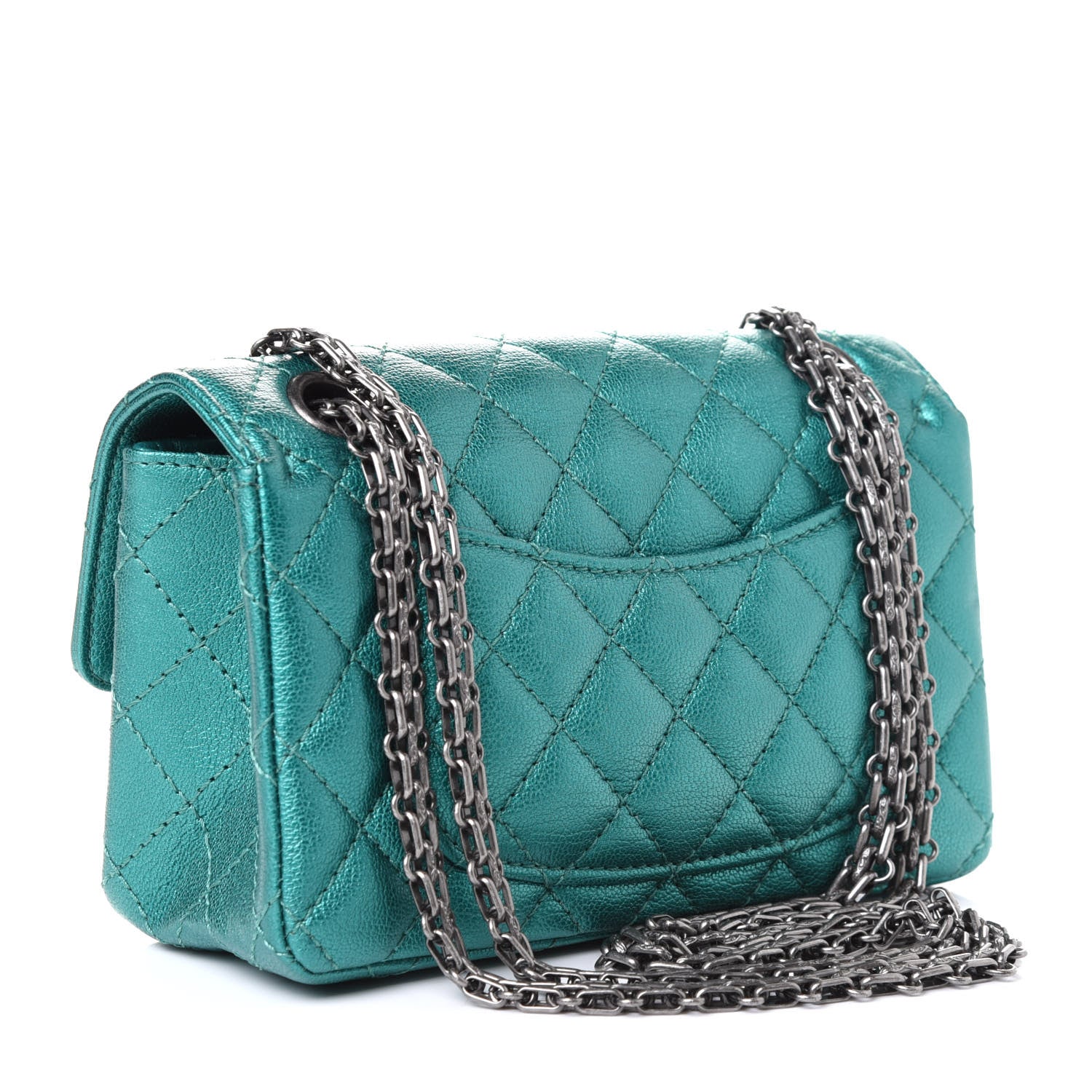 Chanel Metallic Sheepskin Quilted 2.55 Reissue Mini Flap Green 2 of 5