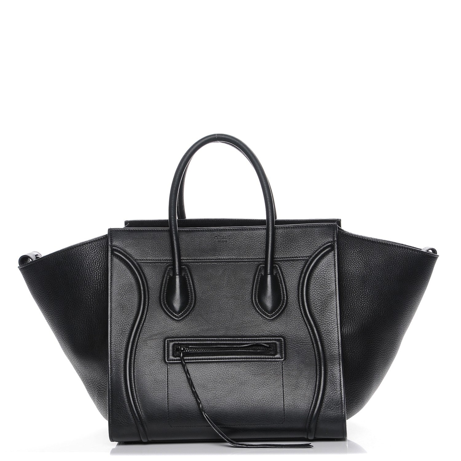 Celine Supple Calfskin Medium Phantom Luggage Black 1 of 10