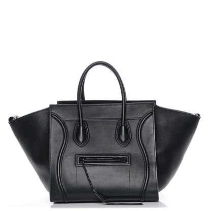 Celine Supple Calfskin Medium Phantom Luggage Black 1 of 10