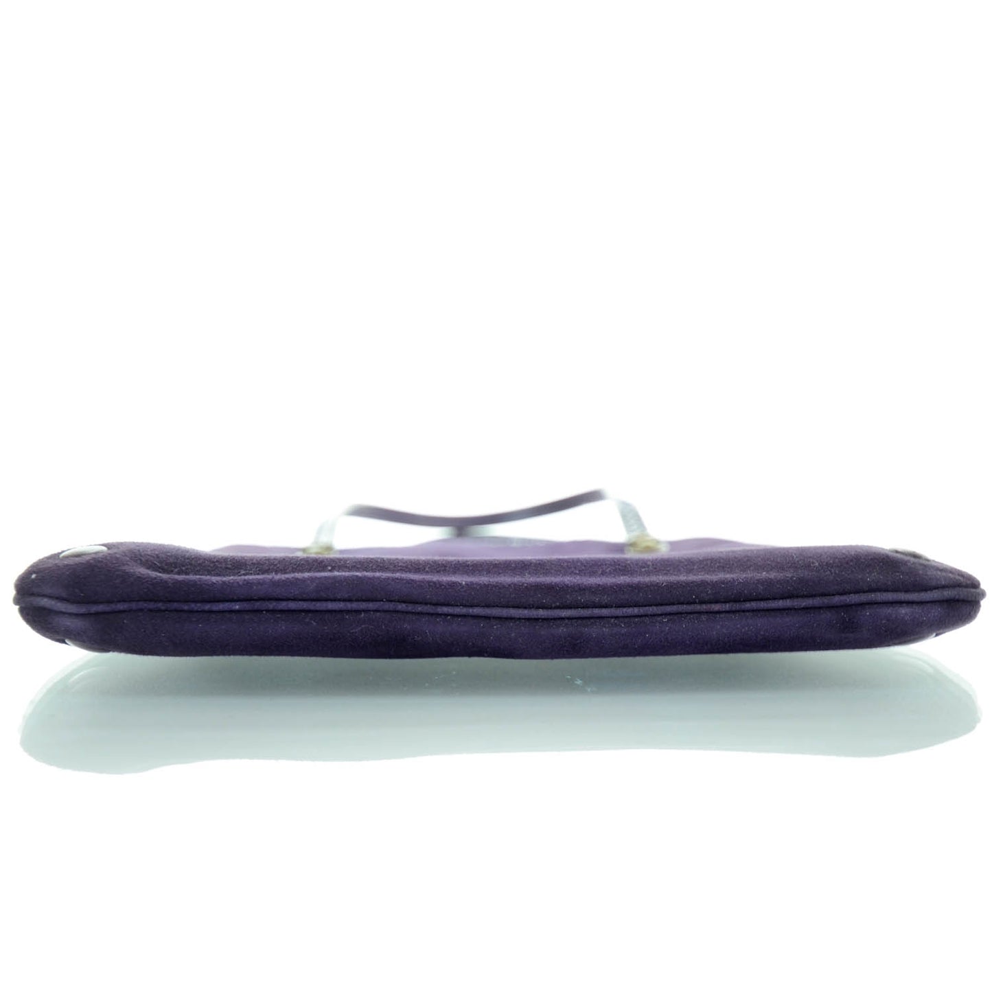 Suede and Python Trim Evening Bag Violet