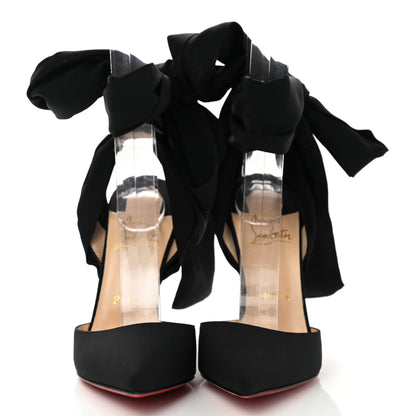 Christian Louboutin Satin Douce Du Desert 100 Heels 38.5 Black 2 of 7