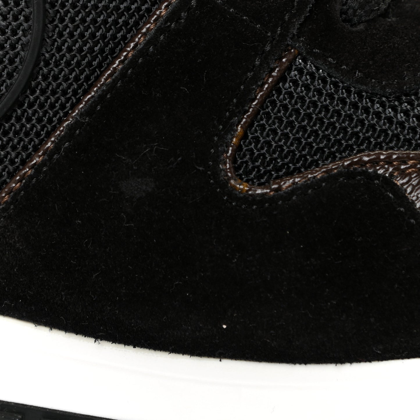 Suede Monogram Run Away Sneakers 38 Black