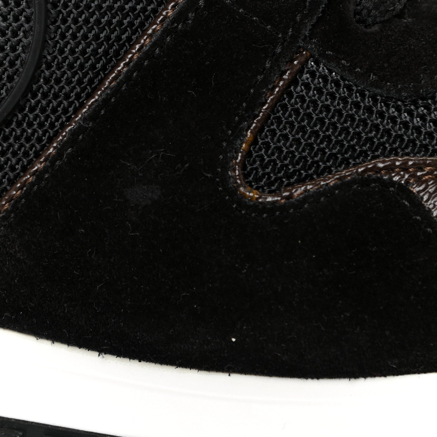 Louis Vuitton Suede Monogram Run Away Sneakers 38 Black 12 of 13
