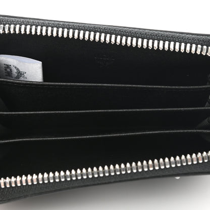 MCM Calfskin Studded Robot Zip Around Wallet Black 5 of 7