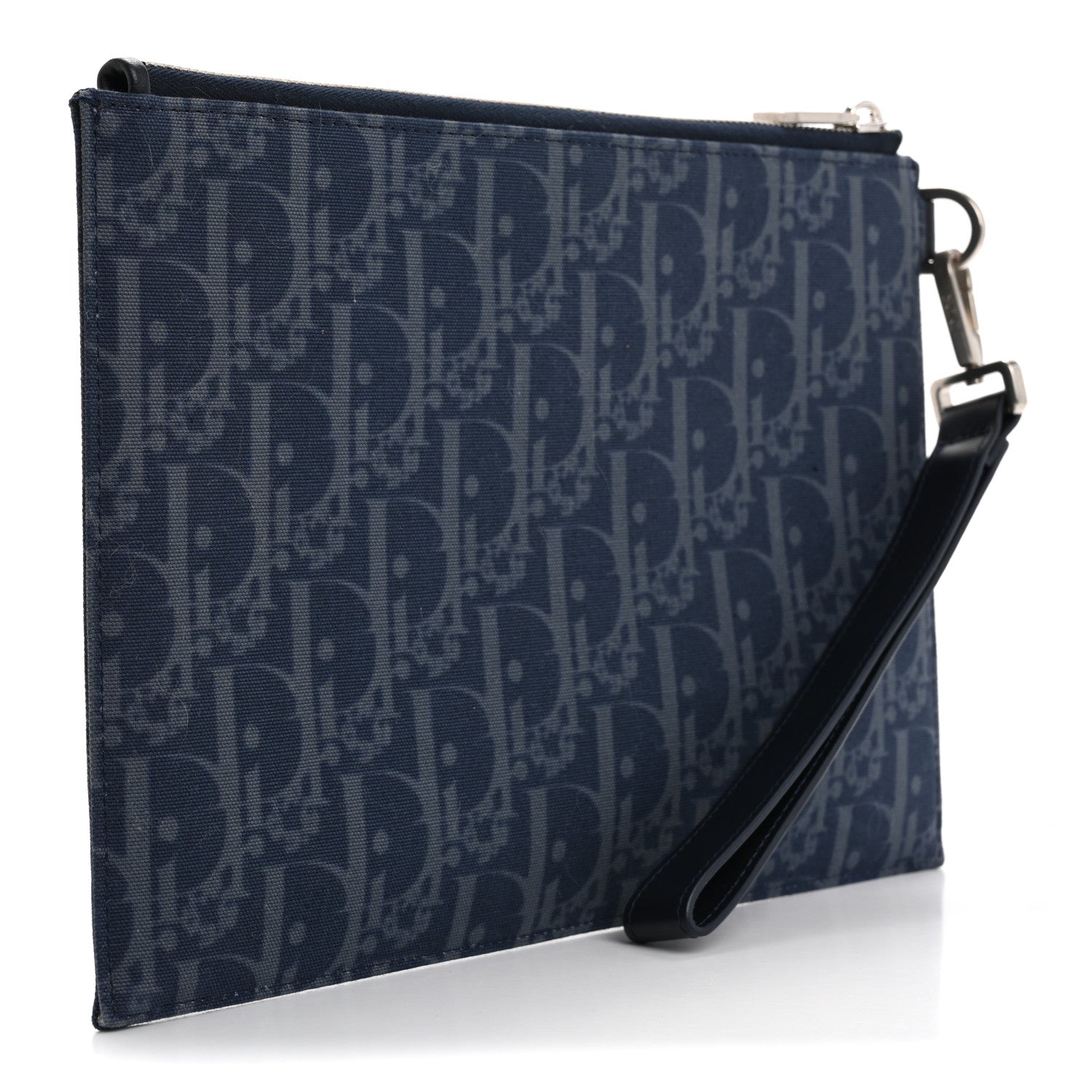 Christian Dior x Denim Tears A5 Oblique Flat Pouch Wristlet Blue