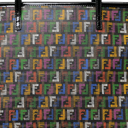 Fendi Zucca Spalmati Patent Zucchino Screen Print Medium Roll Tote Tobacco Multicolor Black 8 of 15